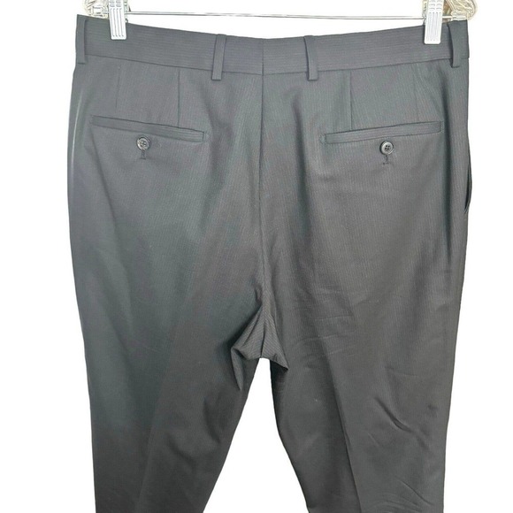 HUGO BOSS Pasolini Movie 100% Virgin Wool Men's Black Pants Trousers Sz 42L - Picture 4 of 9